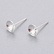 304 Stainless Steel Post Stud Earring Settings For Half Drilled Beads STAS-H558-06S-1