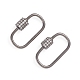 Brass Micro Pave Clear Cubic Zirconia Screw Carabiner Lock Charms ZIRC-E164-11B-2