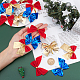 Gorgecraft 5cards5色ベルベット蝶結びリボン  DIYのクリスマスツリーの飾り用  パーティーギフト飾る  ミックスカラー  12個/カード DIY-GF0003-47-3