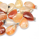 Teardrop Dyed Natural Agate Pendants G-Q368-26-1