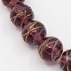 Round Shaped Handmade Gold Sand Lampwork Beads Strands LAMP-L001-10mm-05-1