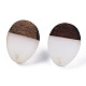 Accessoires de boucles d'oreilles en résine et bois de noyer MAK-N032-006A-3