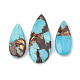 Assembled Bronzite and Synthetic Turquoise Pendants G-S328-003J-2