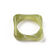 透明樹脂指輪  天然石風  正方形  黄緑  usサイズ7 1/4(17.7mm) X-RJEW-S046-001-A04-3