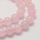 Rosa naturale fili di perle di quarzo G-G735-46-10mm-3