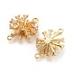 Brass Micro Pave Clear Cubic Zirconia Connector Charms KK-Q789-45G-2