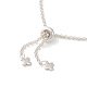 Pulsera deslizante con eslabones de perlas naturales BJEW-JB09449-01-4