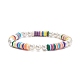 Ensemble de bracelets extensibles en perles de coquillage et en argile polymère BJEW-TA00088-4