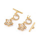Brass Micro Pave Cubic Zirconia Toggle Clasps KK-S354-293A-NF-3