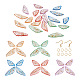 DIY蝶の羽のイヤリング作成キット  透明レジンペンダント含む  ステンレス鋼の丸カンとピアスフック304個  ミックスカラー  80個/箱 DIY-TA0003-73-2