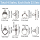 SUNNYCLUE 1 Box 100 Sets Toggle Jewelry Clasp Toggle Clasps Bracelet Closure Clasps Hollow Toggle Clasp Heart Round OT Clasp Silver IQ Clasps Connectors for Jewelry Making DIY Bracelets Necklace FIND-SC0008-04-2