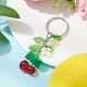 Porte-clés pendentif en acrylique fruits et feuilles KEYC-JKC00680-01-2