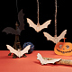 Ornamenti di ritagli di legno vuoti di halloween a forma di pipistrello WOOD-L010-05-5