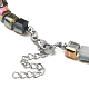 Halskette aus Glaswürfelperlen mit 304 Edelstahlverschluss NJEW-JN04400-5