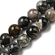 Perles de jaspe argent noir naturel G-R494-A17-02-1