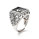 Composants de bague réglable en argent sterling avec fleur 925&nbsp;STER-C011-11AS-1