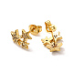 Rack Plating Brass Micro Pave Clear Cubic Zirconia 3 Star Stud Earrings EJEW-F301-21-3
