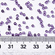 ガラスシードビーズ  機械刺繍に適合  透明色  ラウンド  暗紫色  11/0  2x1.5mm  穴：1mm  約30000個/袋 SEED-S042-11B-06-4