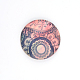 Patrón de flor impresa cabujón de cristal GGLA-R037-16mm-02-1