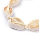 Bracelets de perles tressées ajustables avec coquille de cauris BJEW-JB05154-01-4