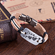 Unisex Trendy Leather Cord Bracelets BJEW-BB15505-C-9