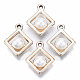 Colgantes de perlas de imitación de plástico abs OACR-R248-006LG-1