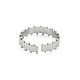 304 anello per polsino aperto con strisce in acciaio inossidabile per donna RJEW-S405-233P-2