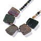 Redondo y collares de abalorios de piedras preciosas naturales trapezoidales NJEW-F103-13A-3