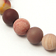 Chapelets de perles en mokaite naturel G-I004-6mm-01-1