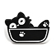 漫画猫エナメルピン  バックパック服用合金ブローチ  ブラック  28x20x1.5mm JEWB-P032-D05-1