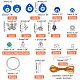 PandaHall Elite DIY Evil Eye Charm Keychain Making Kits DIY-PH0006-68-5