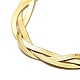 304 Stainless Steel Interlocking Triple Herringbone Chain Necklace for Men Women NJEW-H167-01G-2
