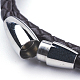 Two Loops Braided Leather Cord Wrap Bracelets BJEW-F291-11A-3