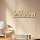 CREATCABIN Welcome Laser Cut Wood Letter Sign Wall Decor Cutouts Unfinished Wooden Signs Wall Art Basswood Hanging Sculpture Decor for Painting Crafts DIY Home Gallery Office Burlywood 11.81x3.94Inch WOOD-WH0113-112-5