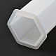 六角形のキャンドル型  シリコンモールド  自家製蜜蝋キャンドルソープ用  ホワイト  66x60x148.5mm DIY-L021-73A-3
