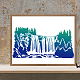 2pcs Waterfall Scenery Stencil Splicing Patterns 22×11inch Large Forest Mountain Landscape Stencil with Paint Brush Natural Scenery 11.8×11.8inch Drawing Template for Wood Walls Canvas DIY-MA0004-46A-5