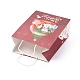 クリスマステーマクラフト紙袋  ハンドル付き  ギフトバッグやショッピングバッグ用  クリスマステーマの模様  35cm ABAG-H104-D05-4