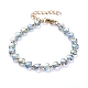 Bracelets de perles en verre peint à la bombe transparent coeur BJEW-JB05215-3