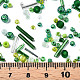 ガラスシードビーズ  混合スタイル  混合図形  グリーン  1~7x2~4mm  穴：0.7~1mm  約450g /ポンド SEED-S059-006-5