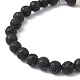 Bracelet extensible en perles de turquoise synthétique BJEW-JB09765-02-4