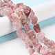 Brins de perles de quartz synthétiques brutes et brutes à la fraise G-B065-C08-2