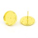 Metallo dorato impostazioni orecchini colore ottone X-IFIN-Q005-G-1
