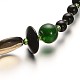 Perfektes Design Glas Perlen Quaste Halsketten X-NJEW-N0040-13A-4