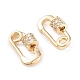 Brass Micro Pave Clear Cubic Zirconia Screw Carabiner Lock Charms KK-F814-37G-2