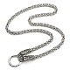 304 collane a catena bizantina in acciaio inossidabile con chiusure a forma di drago in acciaio inossidabile chirurgico da 316 l NJEW-D046-07AS-1