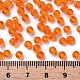 ガラスシードビーズ  トランスペアレント  ラウンド  丸い穴  オレンジ  6/0  4mm  穴：1.5mm  約500個/50g  50 G /袋  18袋/2ポンド SEED-US0003-4mm-9-3