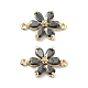 Brass Pave Cubic Zirconia Connector Charms KK-B072-01G-2