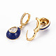 Brass Micro Pave Clear Cubic Zirconia Huggie Hoop Earrings EJEW-T046-41A-NF-2