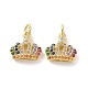 Brass Micro Pave Colorful Cubic Zirconia Charms KK-E068-VF131-2