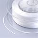 日本の環境に優しい染めフラット弾性クリスタルストリング  弾性ビーズ糸  ストレッチブレスレット作り用  フラット  ホワイト  0.6mm  約60m /ロール（65.62ヤード/ロール） EW-F005-0.6mm-02-4